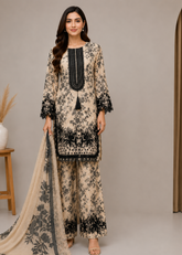 Premium Printed 3 Piece Lawn Suit with Embroidered Neck & Dupatta