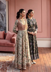 Ethnic Inspired Luxury Floral Printed Viscose Anarkali Maxi Dress