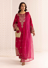 Simrans Serene Ruby – Festive Luxury Embroidered 3 Piece Suit