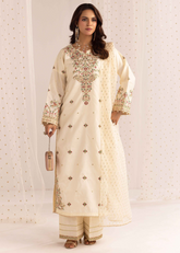 Simrans Serene Ivory – Festive Luxury Embroidered 3 Piece Suit