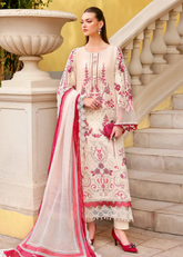 Maria B Luxury Lawn Design 9A | Premium Tailor Stitched 3 Piece Suit