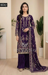 Bin Younas Readymade Chiffon Crushed Shararah Suit