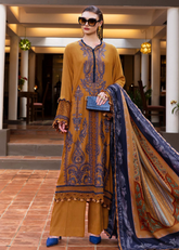 3 Piece Unstitched Embroidered Twill Linen Suit | MPT-2803-A