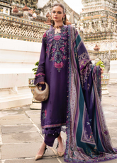 3 Piece Unstitched Embroidered Twill Linen Suit | MPT-2805-B