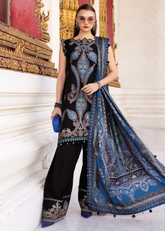 3 Piece Unstitched Embroidered Twill Linen Suit | MPT-2806-B