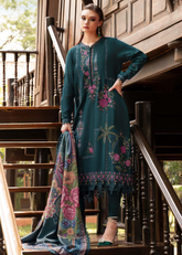 3 Piece Unstitched Embroidered Twill Linen Suit | MPT-2807-B