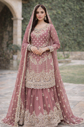 Sha Zaib Readymade Chiffon Shararah Suit