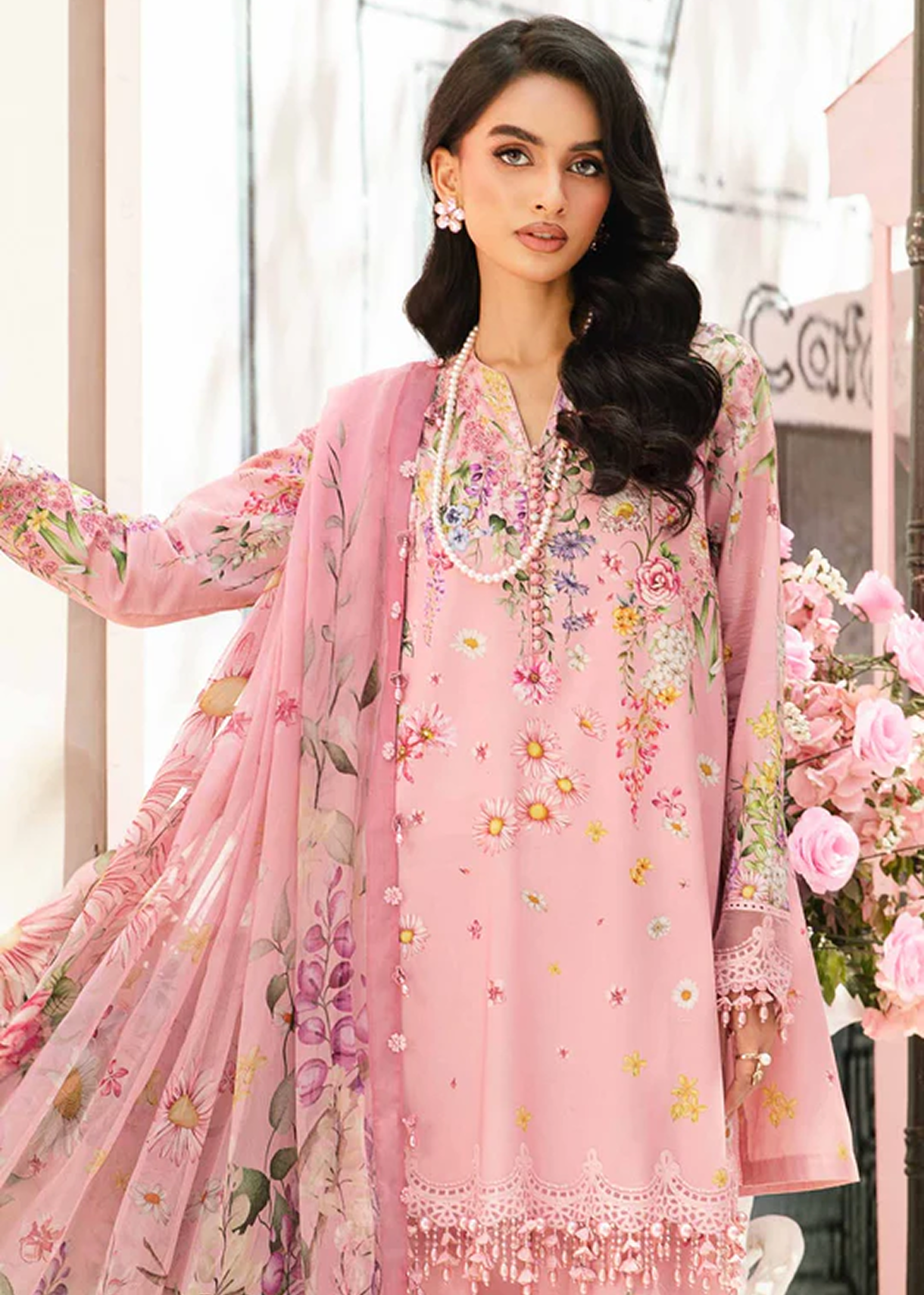 M.Prints | Stitched Embroidered Lawn Suit | MPT-3B