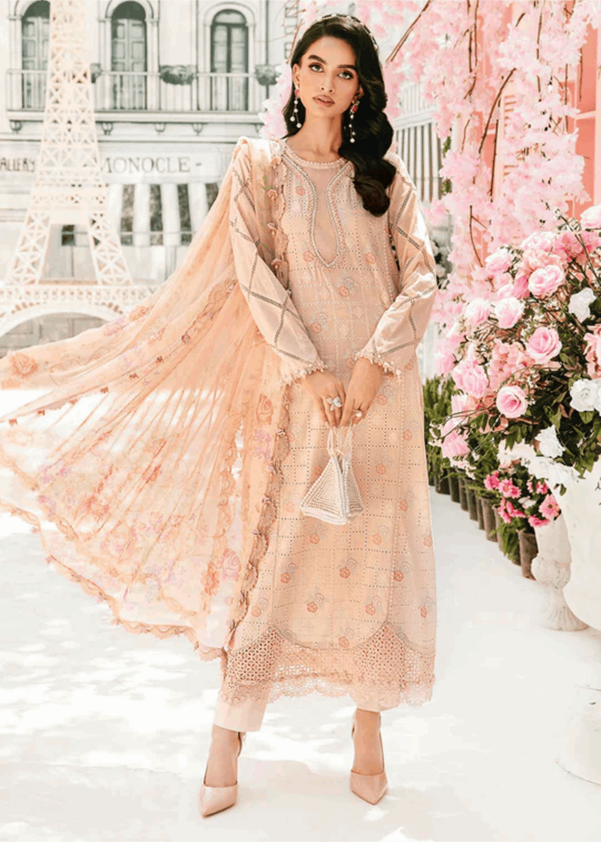 M.Prints | Stitched Embroidered Lawn Suit | MPT-1A
