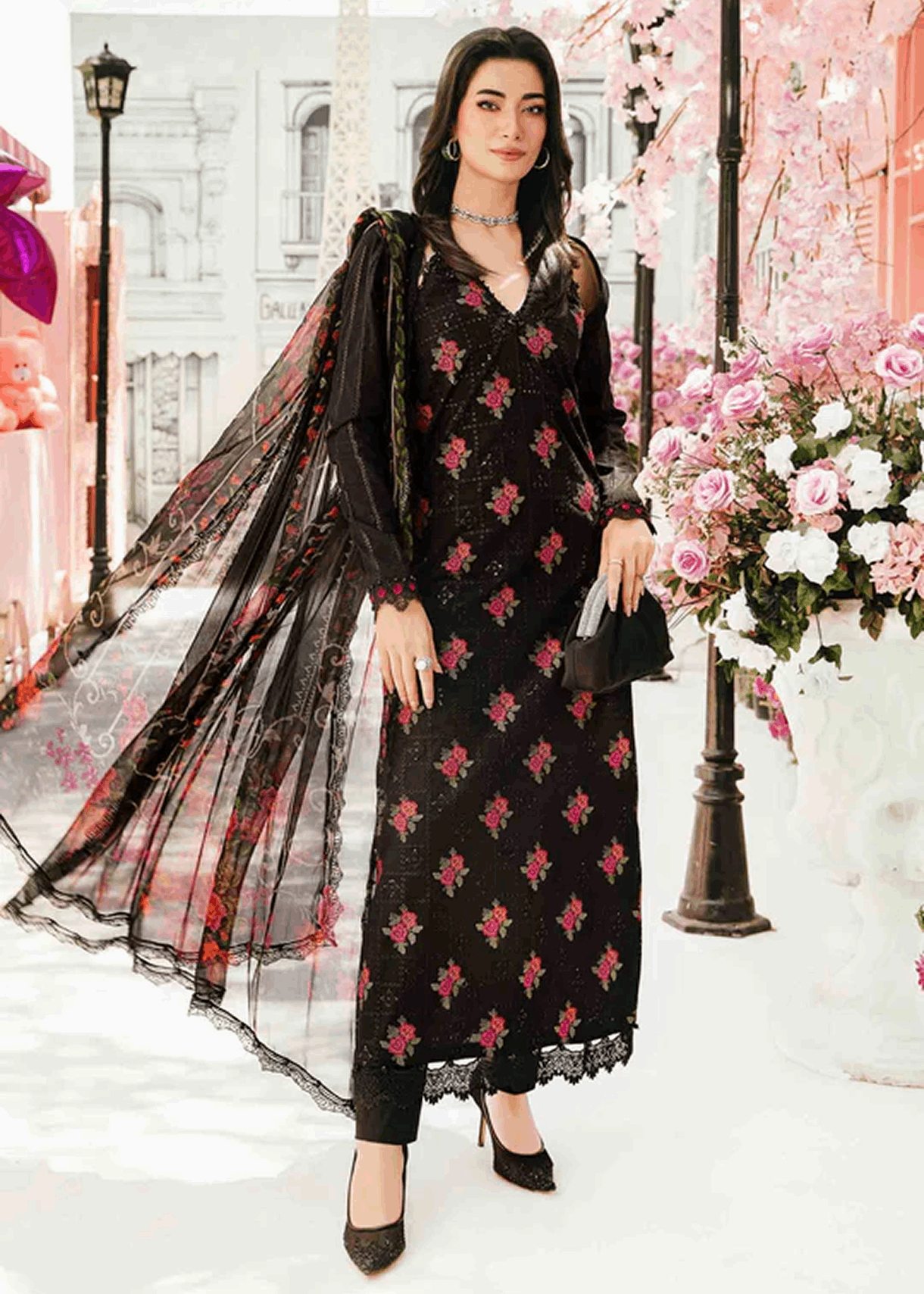 M.Prints | Stitched Embroidered Lawn Suit | MPT-1B