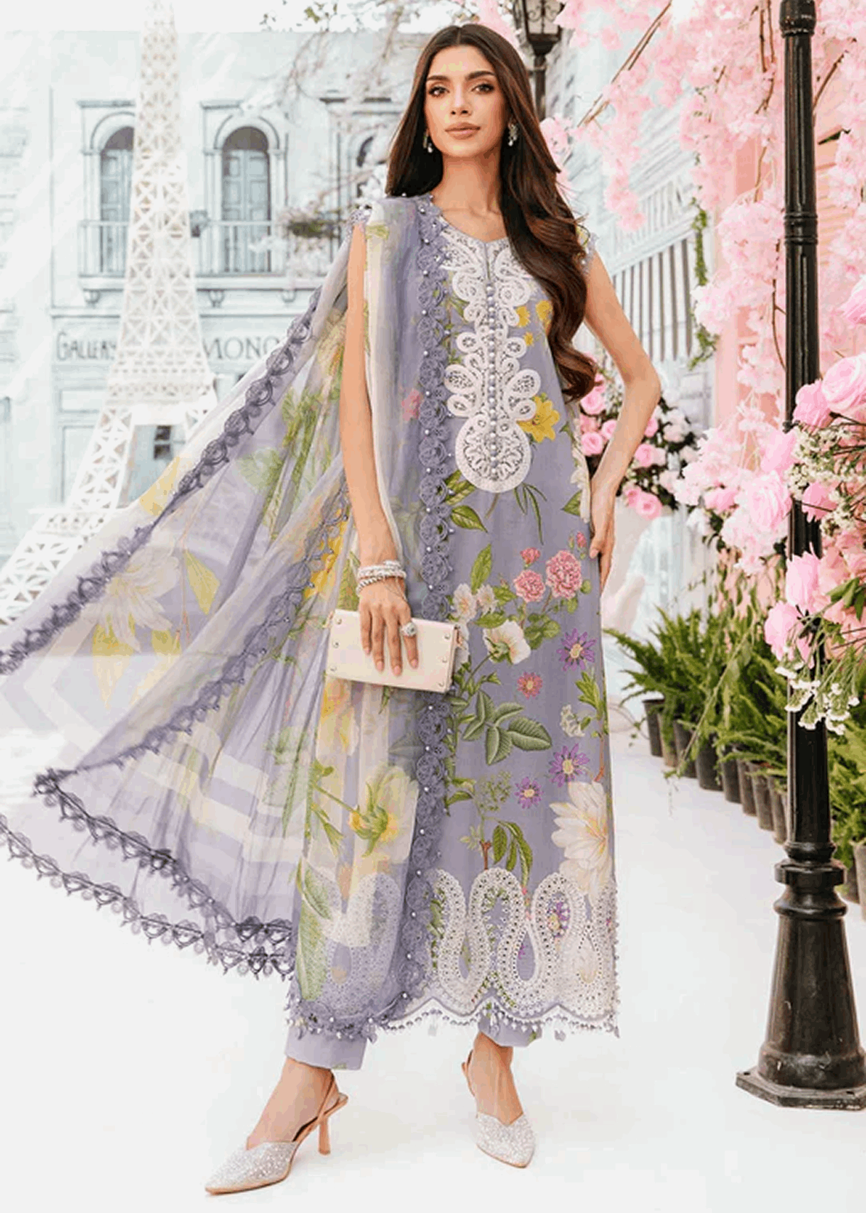 M.Prints | Stitched Embroidered Lawn Suit | MPT-4A