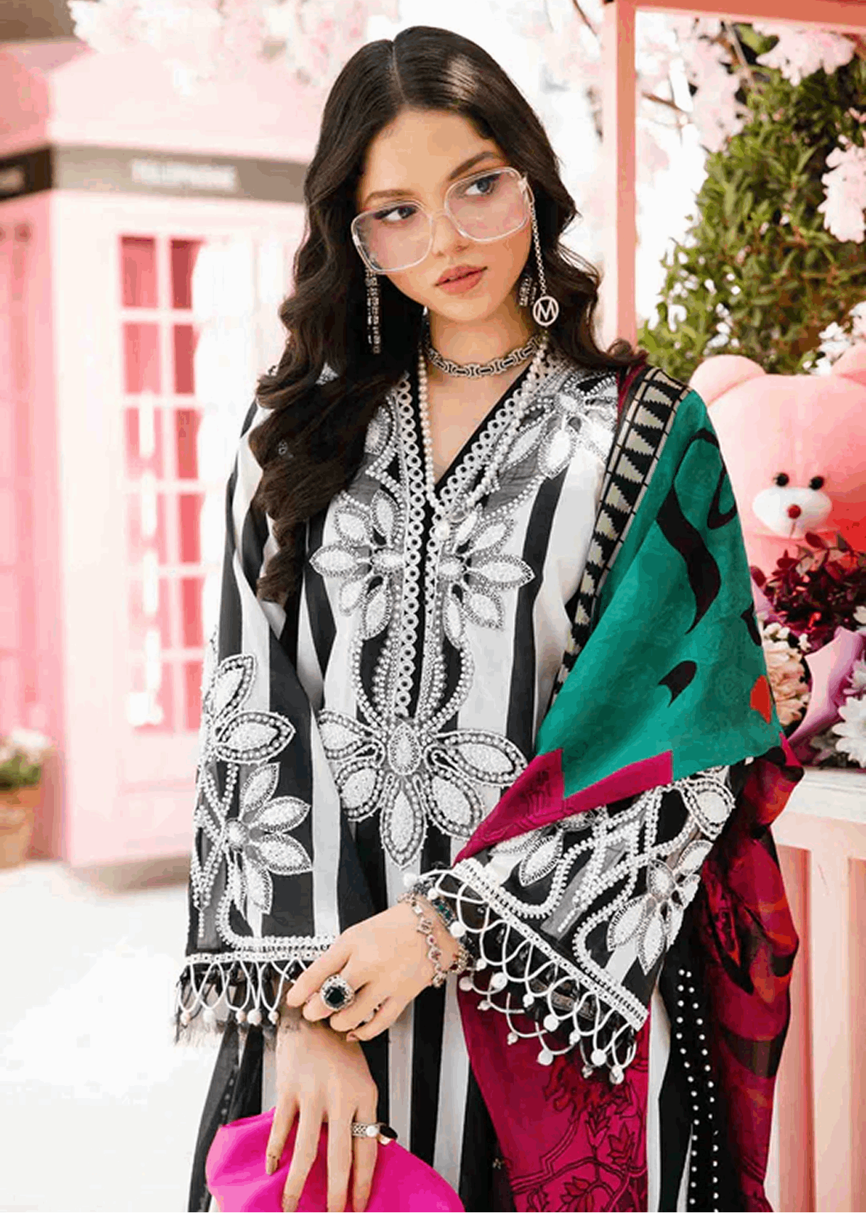 M.Prints | Stitched Embroidered Lawn Suit | MPT-9B