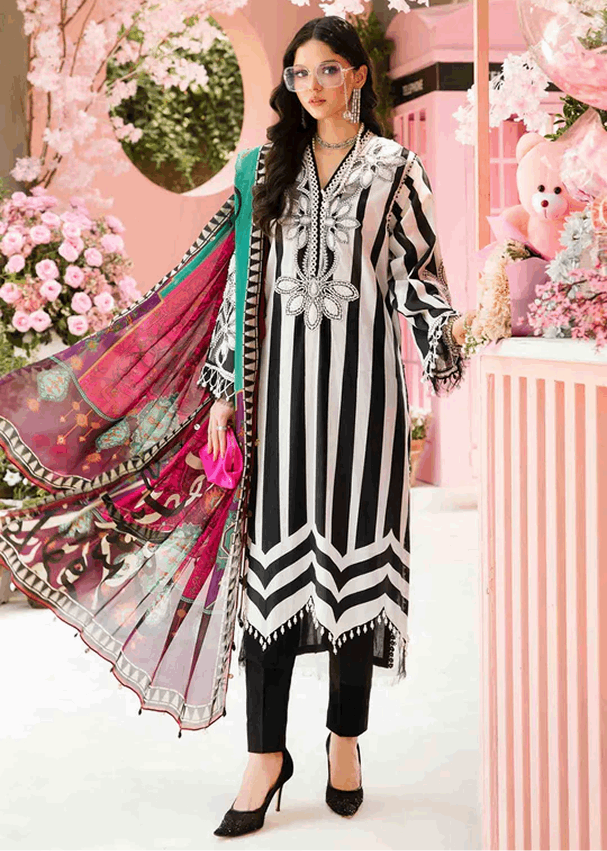 M.Prints | Stitched Embroidered Lawn Suit | MPT-9B