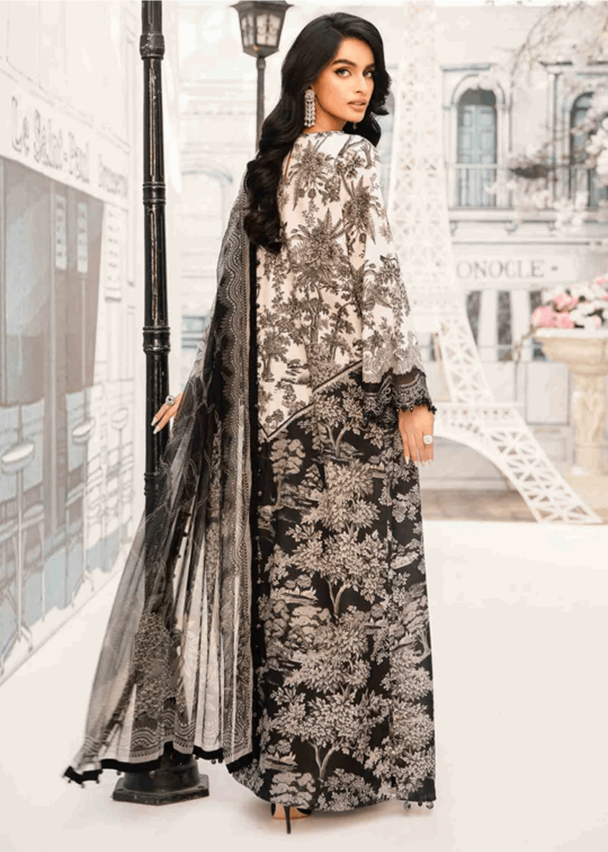 M.Prints | Stitched Embroidered Lawn Suit | MPT-8B