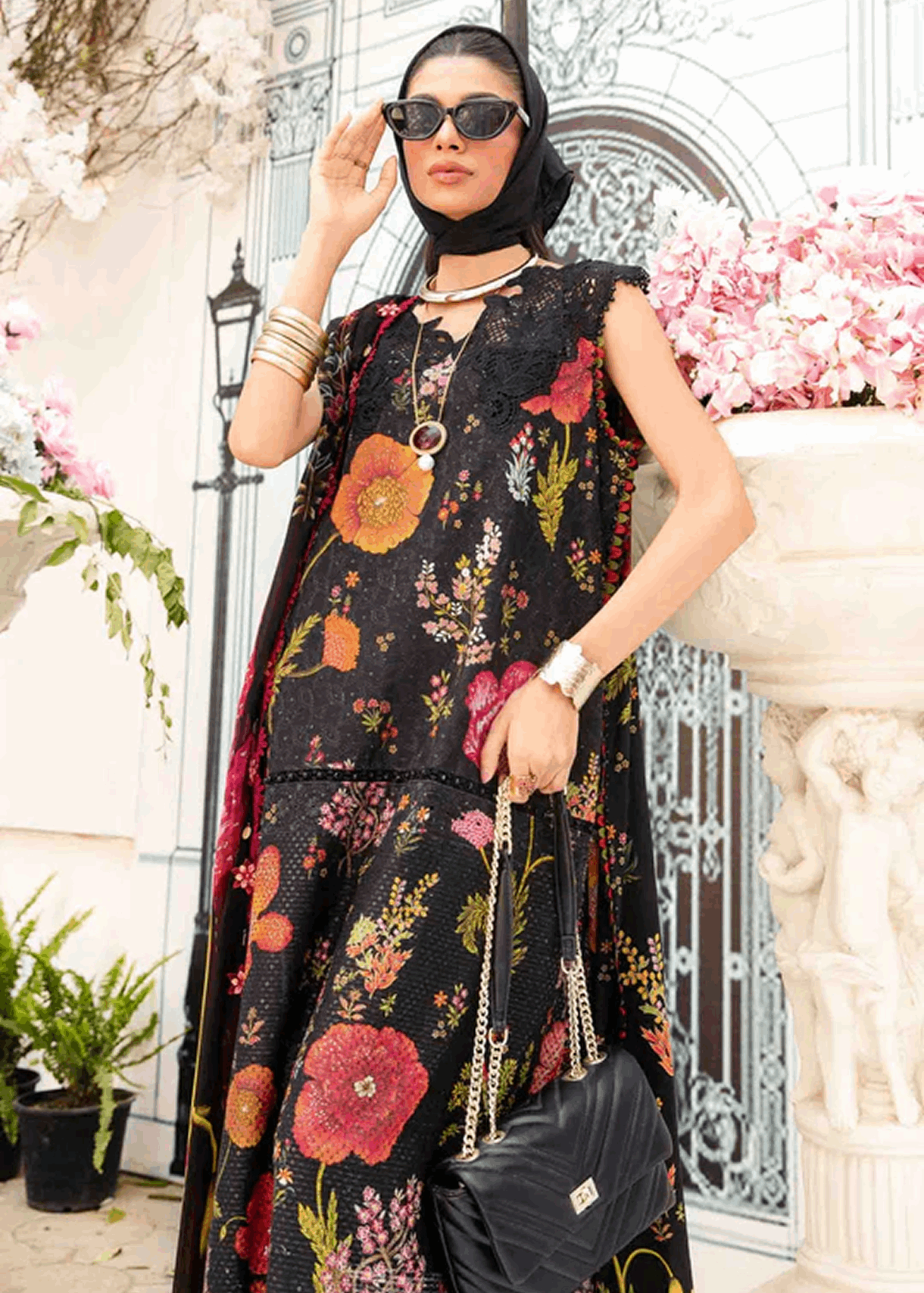 M.Prints | Stitched Embroidered Lawn Suit | MPT-7B