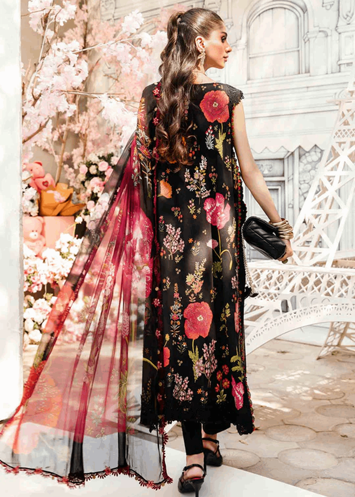 M.Prints | Stitched Embroidered Lawn Suit | MPT-7B