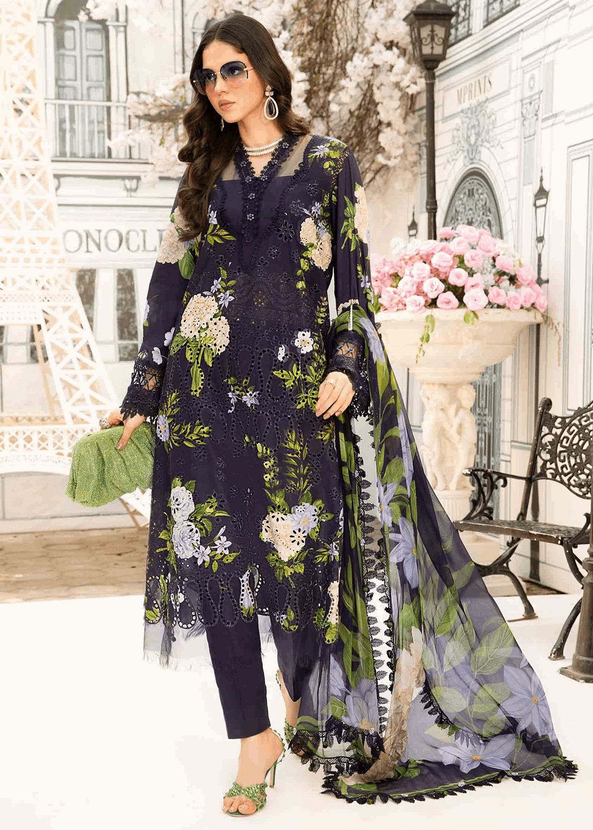 M.Prints | Stitched Embroidered Lawn Suit | MPT-2B