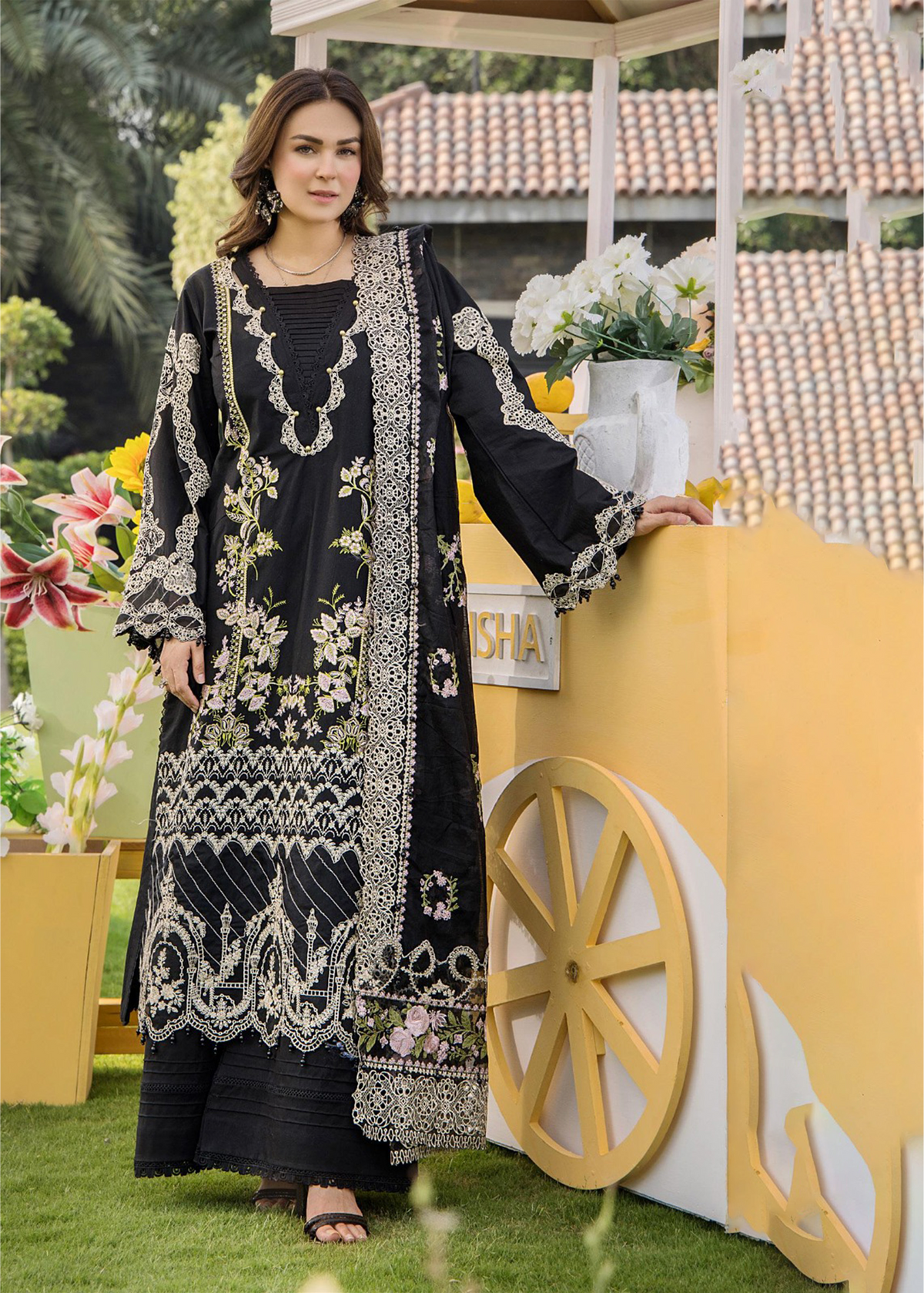 ESHAISHA | Stitched Luxury Lawn Suit | Elegant Evening