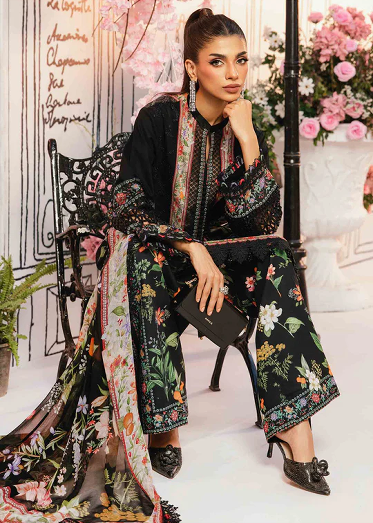 M.Prints | Stitched Embroidered Lawn Suit | MPT-10B