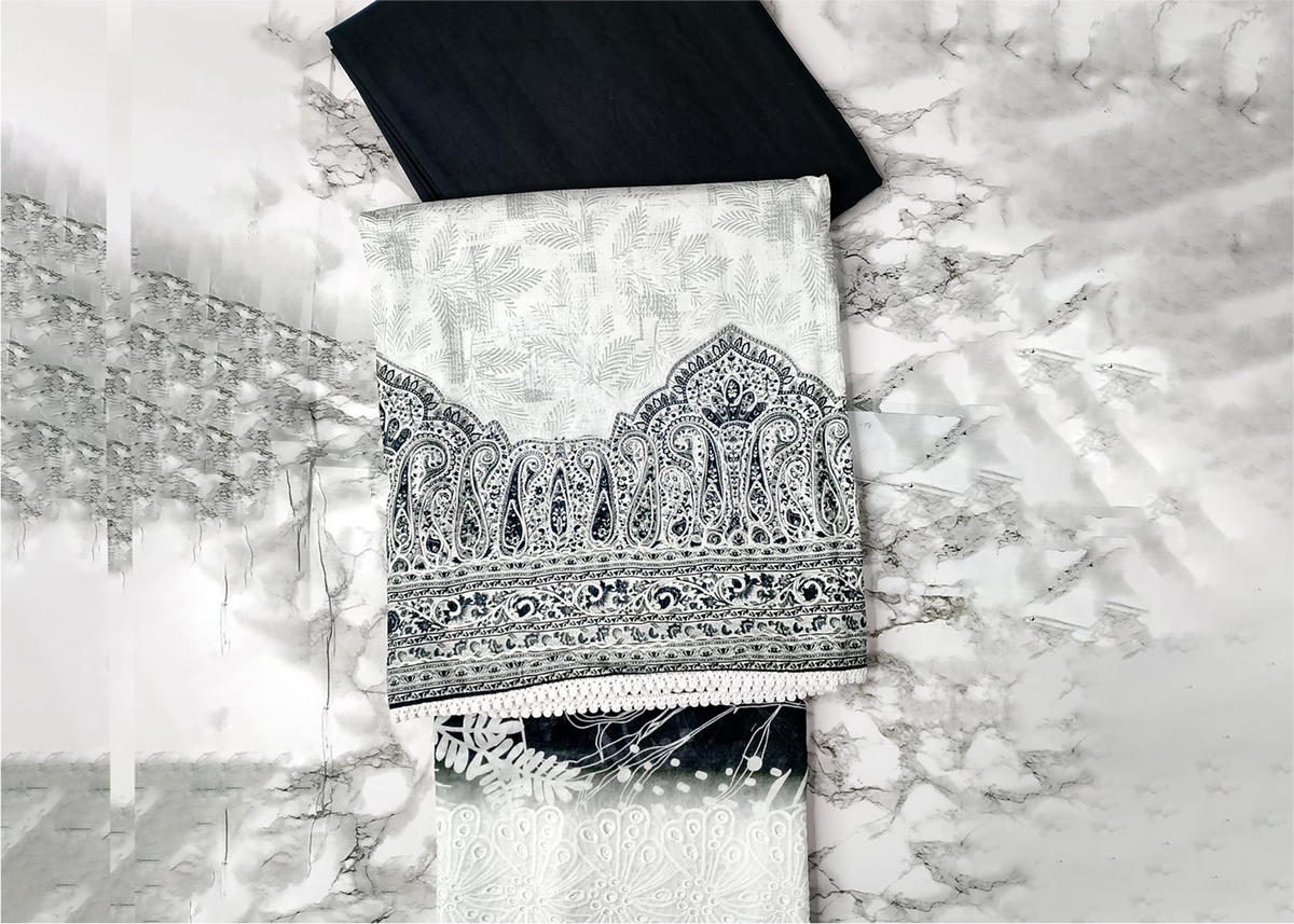 Elegant Unstitched Lawn Suit