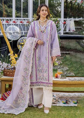 ESHAISHA | Stitched Luxury Lawn Suit | Purple Blossom