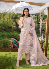 ESHAISHA | Stitched Luxury Lawn Suit | Pink Pearl