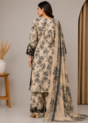 Premium Printed 3 Piece Lawn Suit with Embroidered Neck & Dupatta