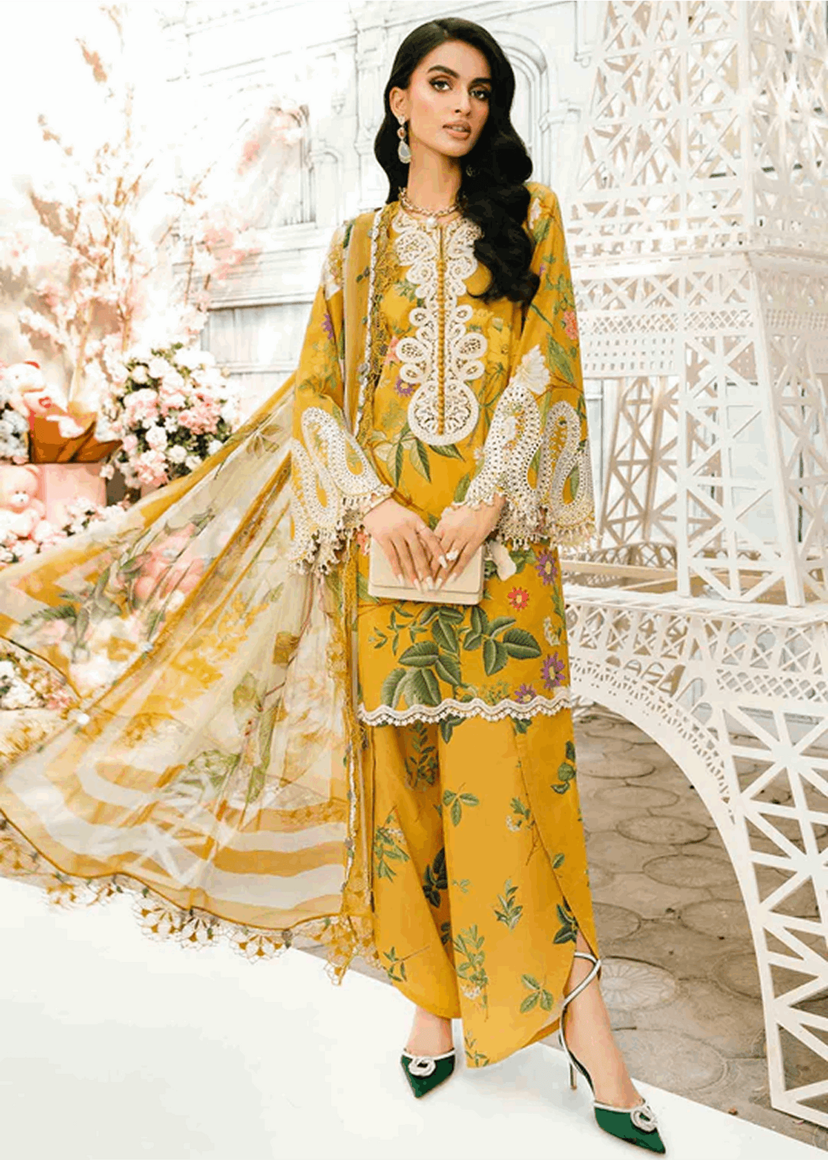 Maria.B | Unstitched Embroidered Lawn Suit | MPT-4B