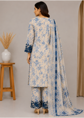Premium Printed 3 Piece Lawn Suit with Embroidered Neck & Dupatta