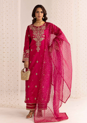 Simrans Serene Ruby – Festive Luxury Embroidered 3 Piece Suit