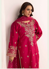 Simrans Serene Ruby – Festive Luxury Embroidered 3 Piece Suit