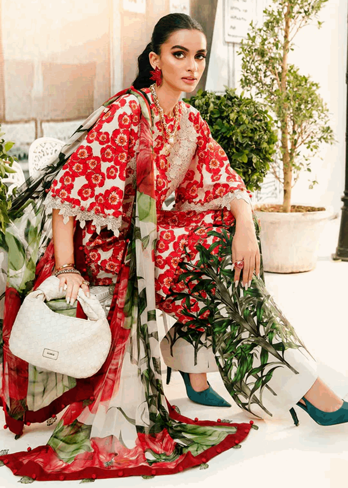 Maria.B | Unstitched Embroidered Lawn Suit | MPT-6B