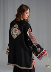 Ethnic Inspired Embroidered Kaftan Shirt with Wide-Leg Trousers