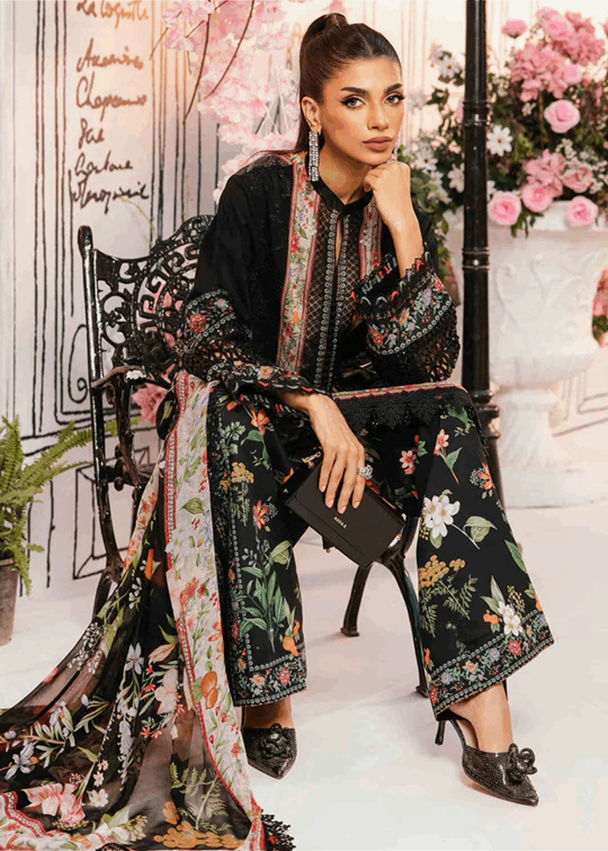 Maria.B | Unstitched Embroidered Lawn Suit | MPT-10B
