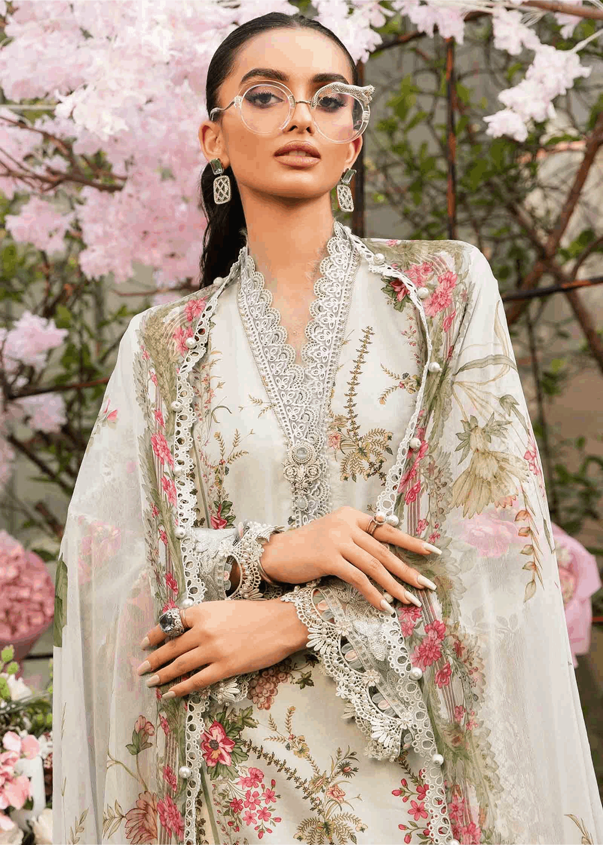 Maria.B | Unstitched Embroidered Lawn Suit | MPT-5B