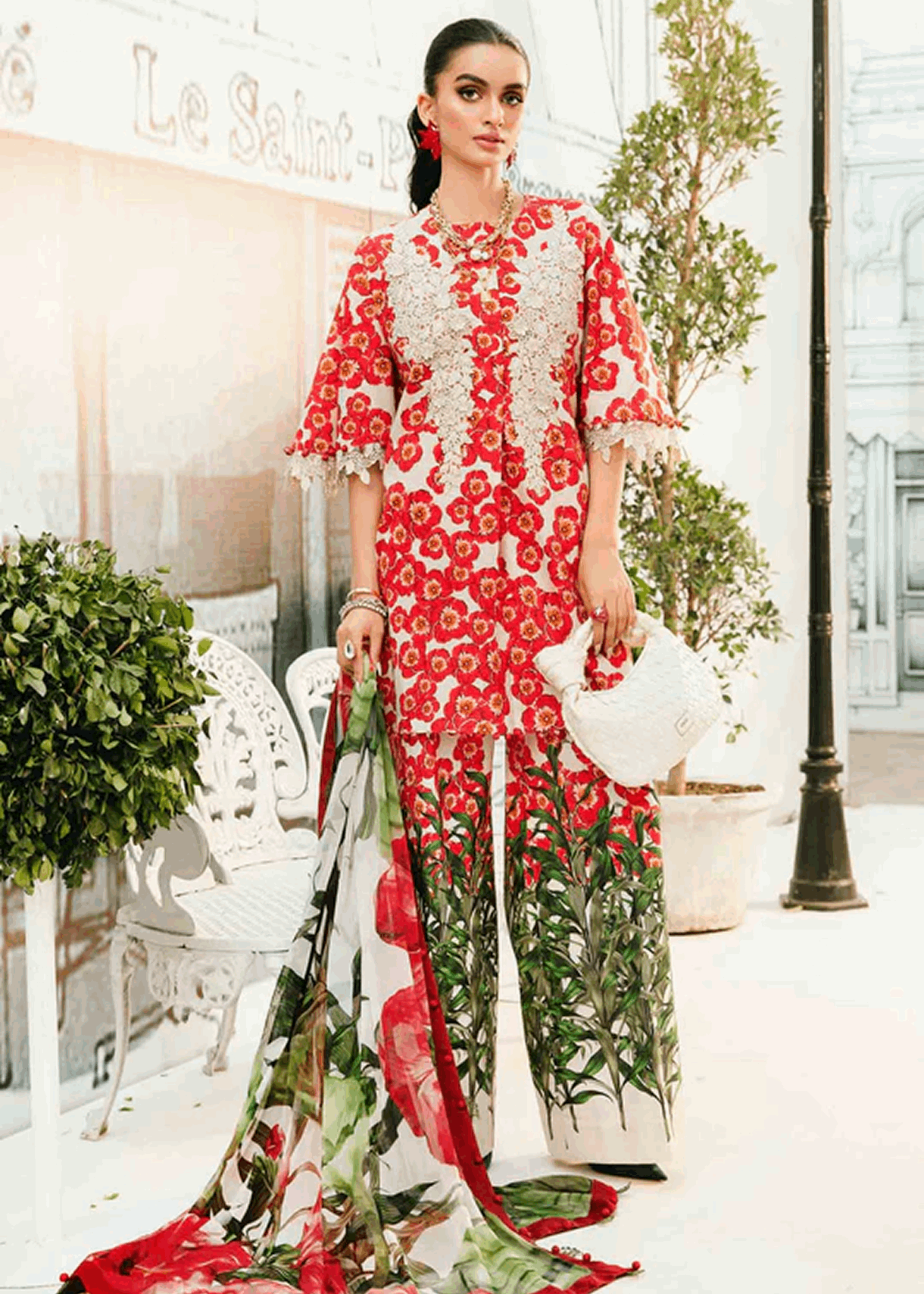 Maria.B | Unstitched Embroidered Lawn Suit | MPT-6B