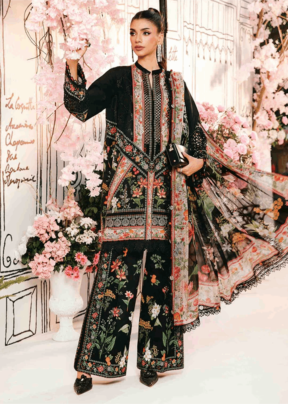 Maria.B | Unstitched Embroidered Lawn Suit | MPT-10B