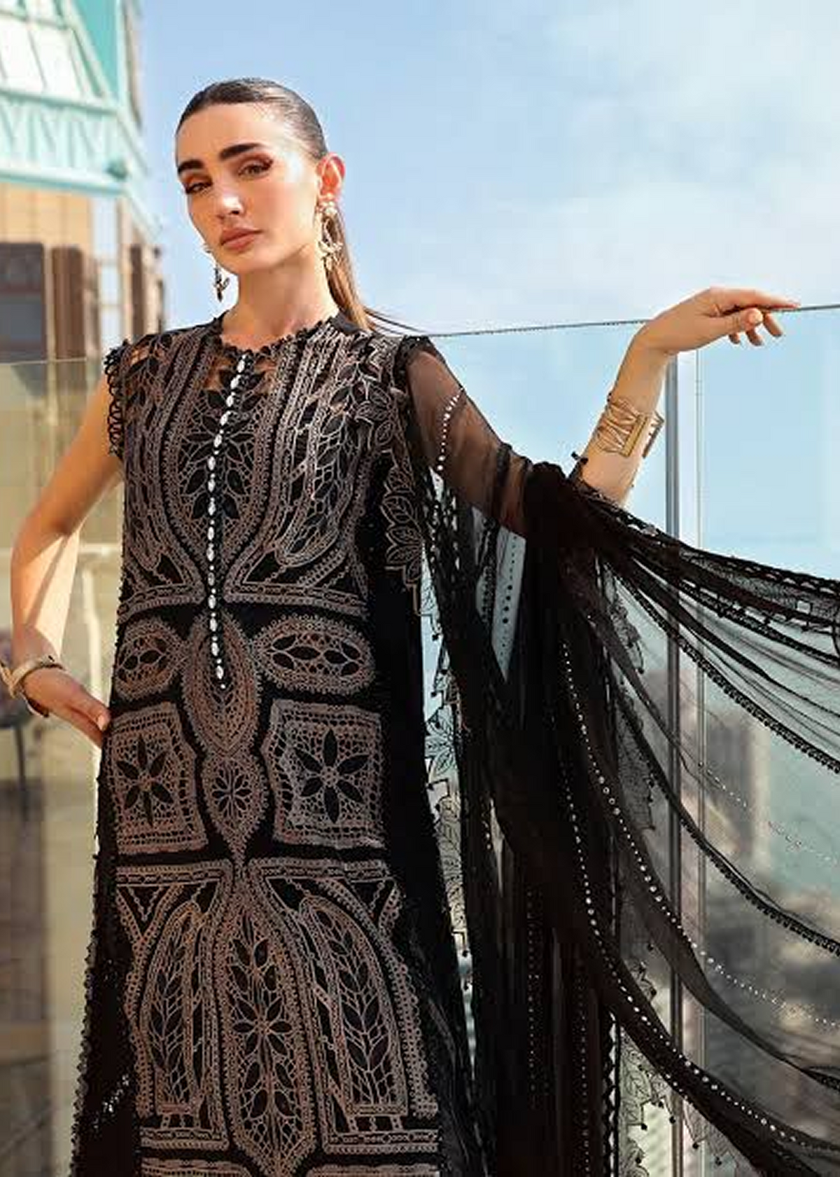 Maria B Luxury Lawn Design 8B | Premium Tailor Stitched 3 Piece Suit