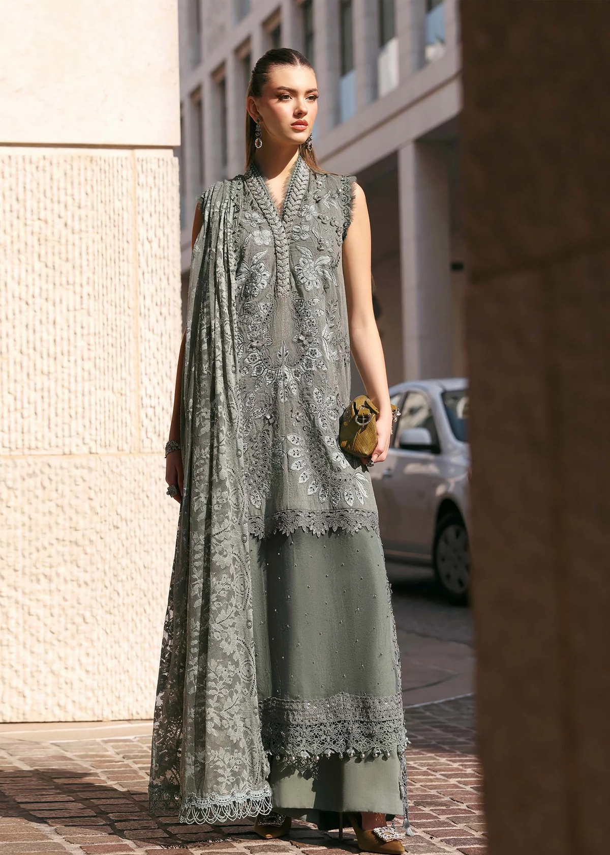 Maria B Luxury Lawn Design 3B | Premium Tailor Stitched 3 Piece Suit