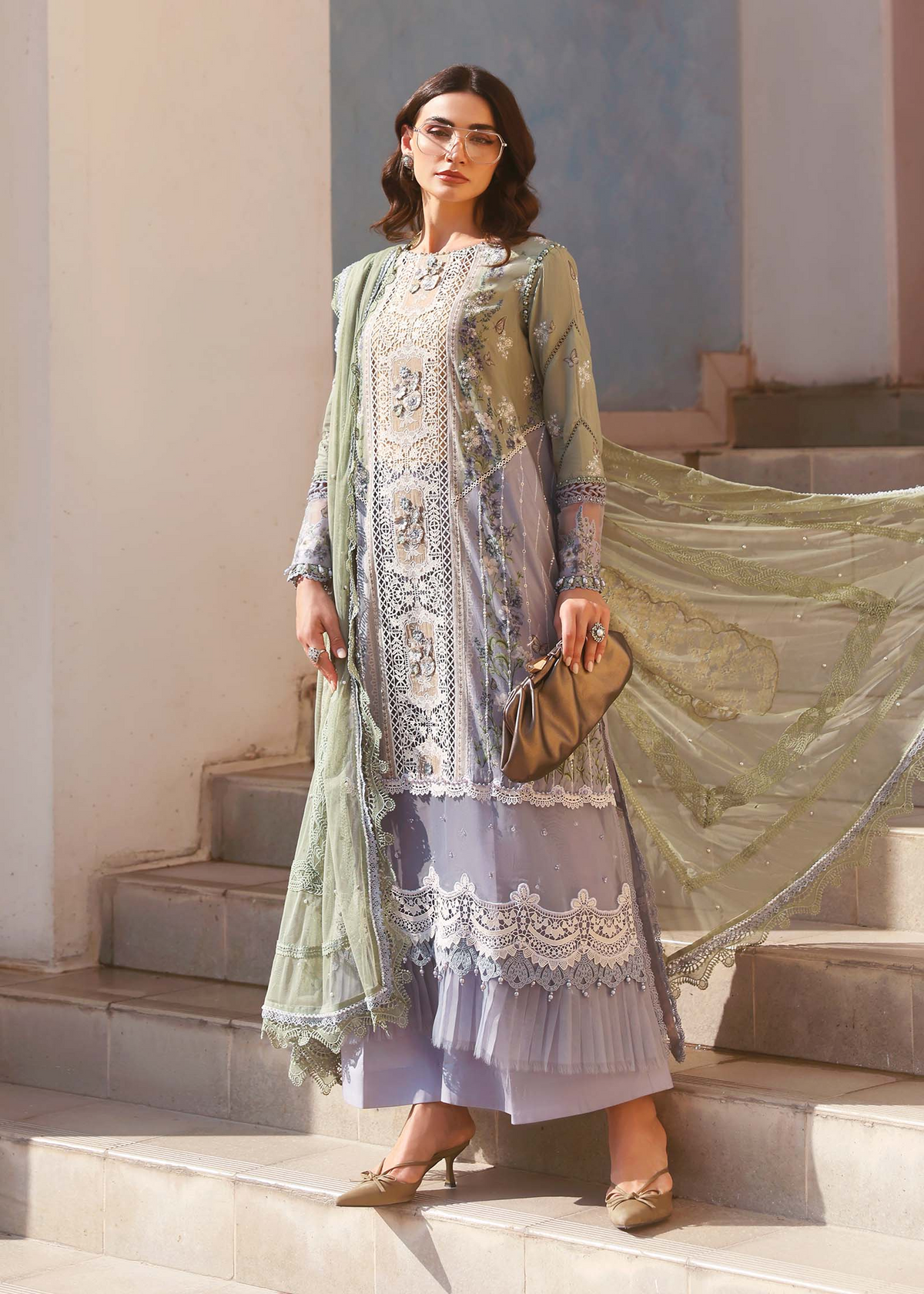 Maria B Luxury Lawn Design 6B | Premium Tailor Stitched 3 Piece Suit