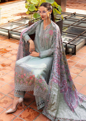 3 Piece Unstitched Embroidered Twill Linen Suit | MPT-2802-A