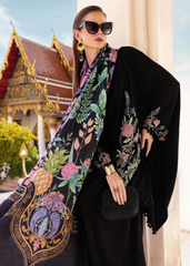 3 Piece Unstitched Embroidered Twill Linen Suit | MPT-2802-B