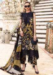 3 Piece Unstitched Embroidered Linen Suit | MPT-2809-B