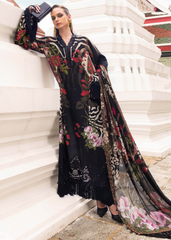3 Piece Unstitched Embroidered Linen Suit | MPT-2810-B