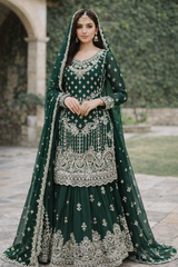 Sha Zaib Readymade Chiffon Shararah Suit
